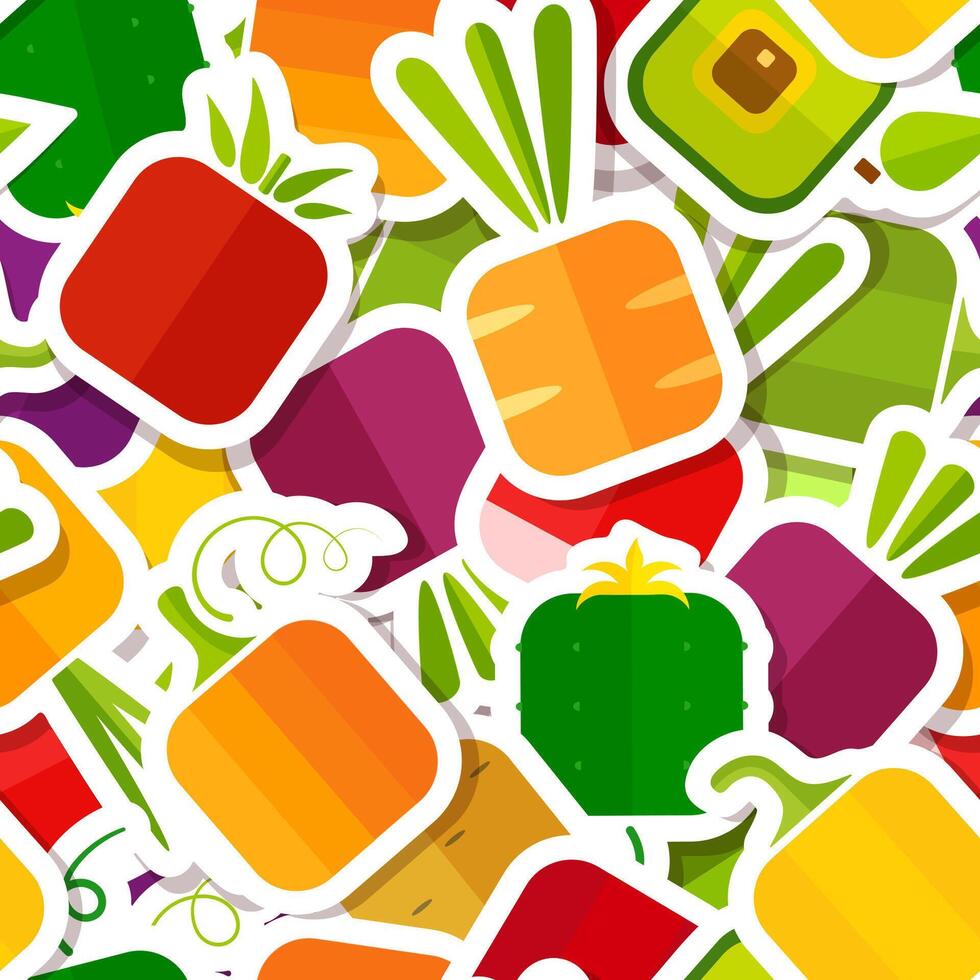 Season vegetable patch style seamless pattern vector
