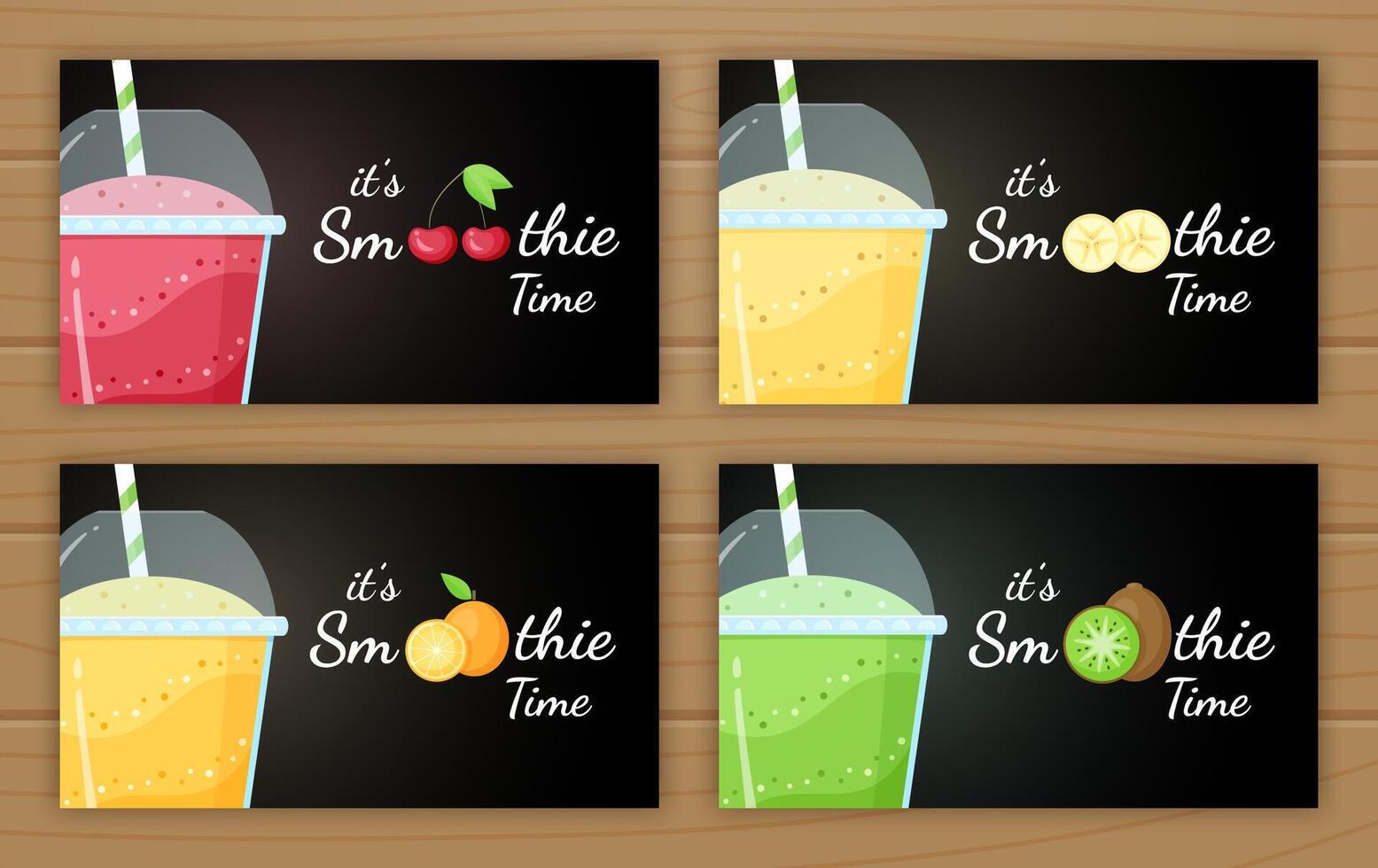 Natural smoothie fruit shake logo illustration. Set of tasty fruit, glass with colorful layers of smoothies cocktail and smoothie logo for fitness landing page concept. Clipping mask applied. vector