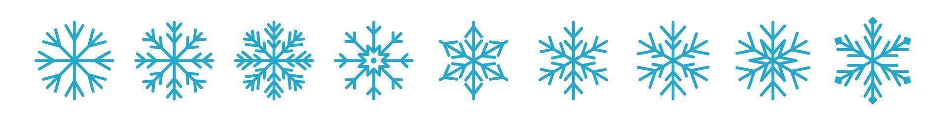 Set of icy snowflakes symbol illustration vector