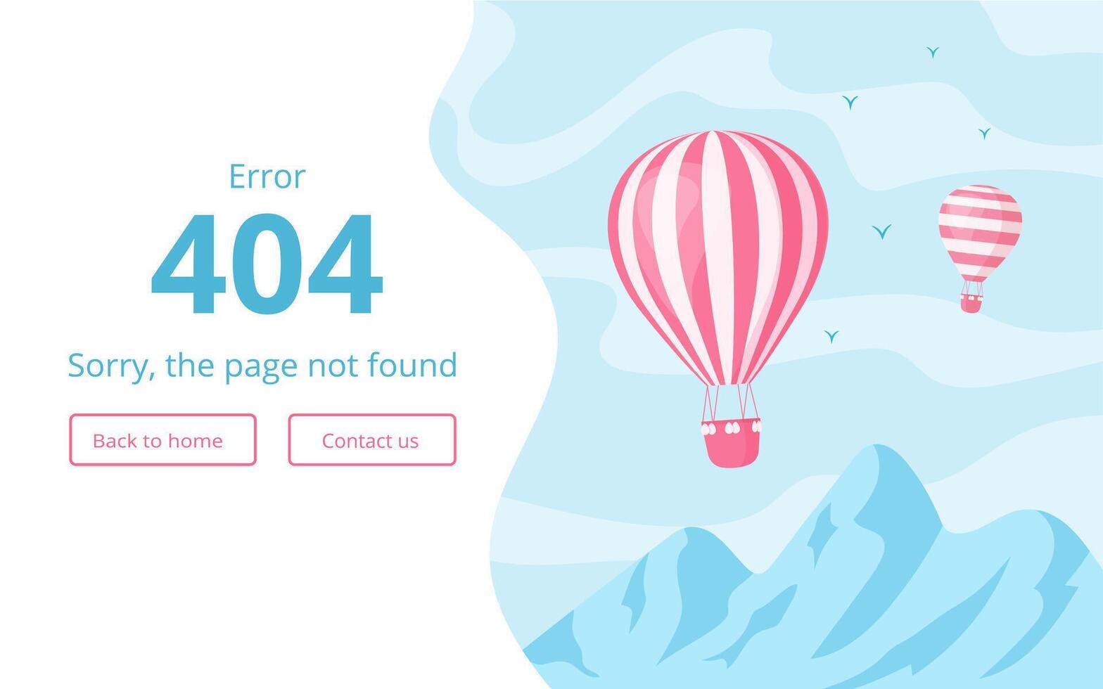 Website interface template for 404 error message vector