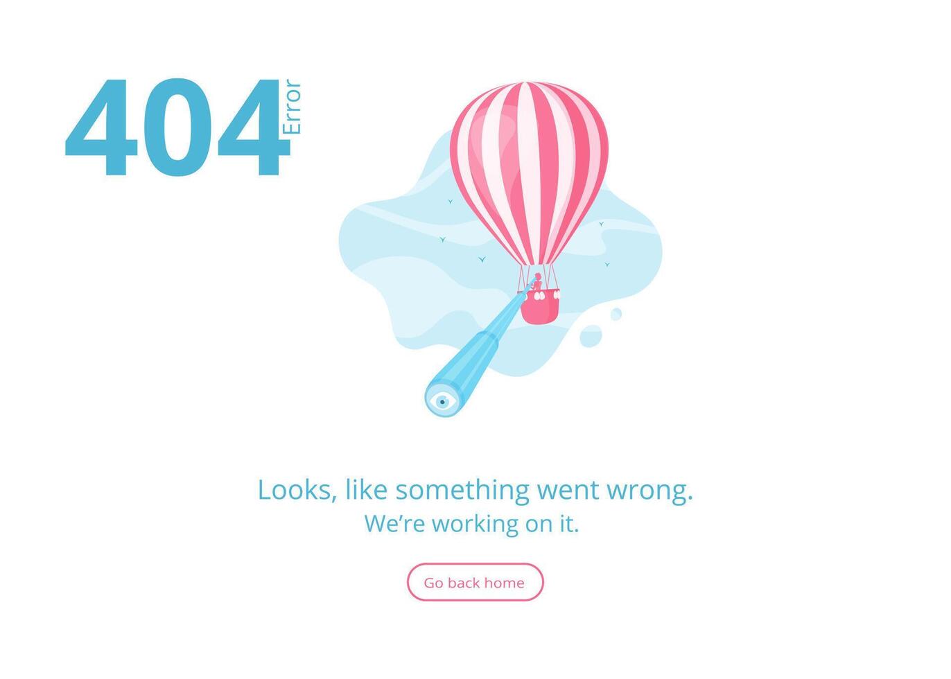 Concept 404 error warning message for website vector