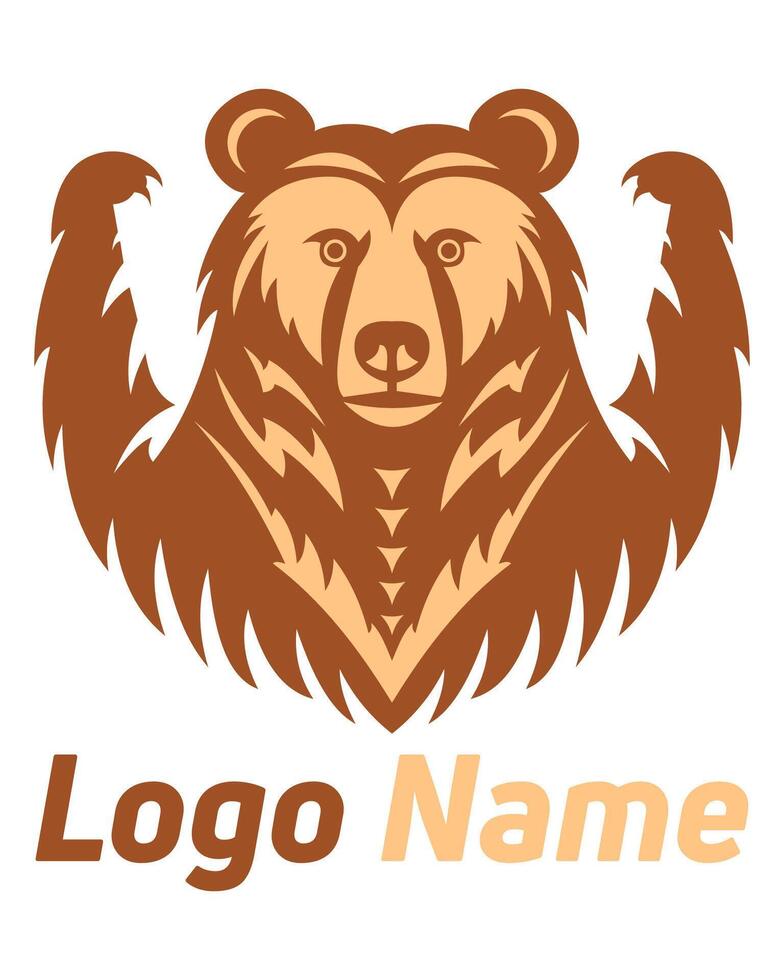 bear grizzly logo creative and original for your business or company logotype illustration isolated on white background vector