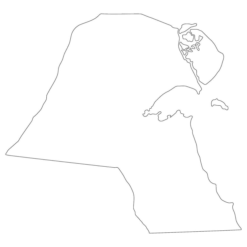 Kuwait map. Map of Kuwait in white color vector