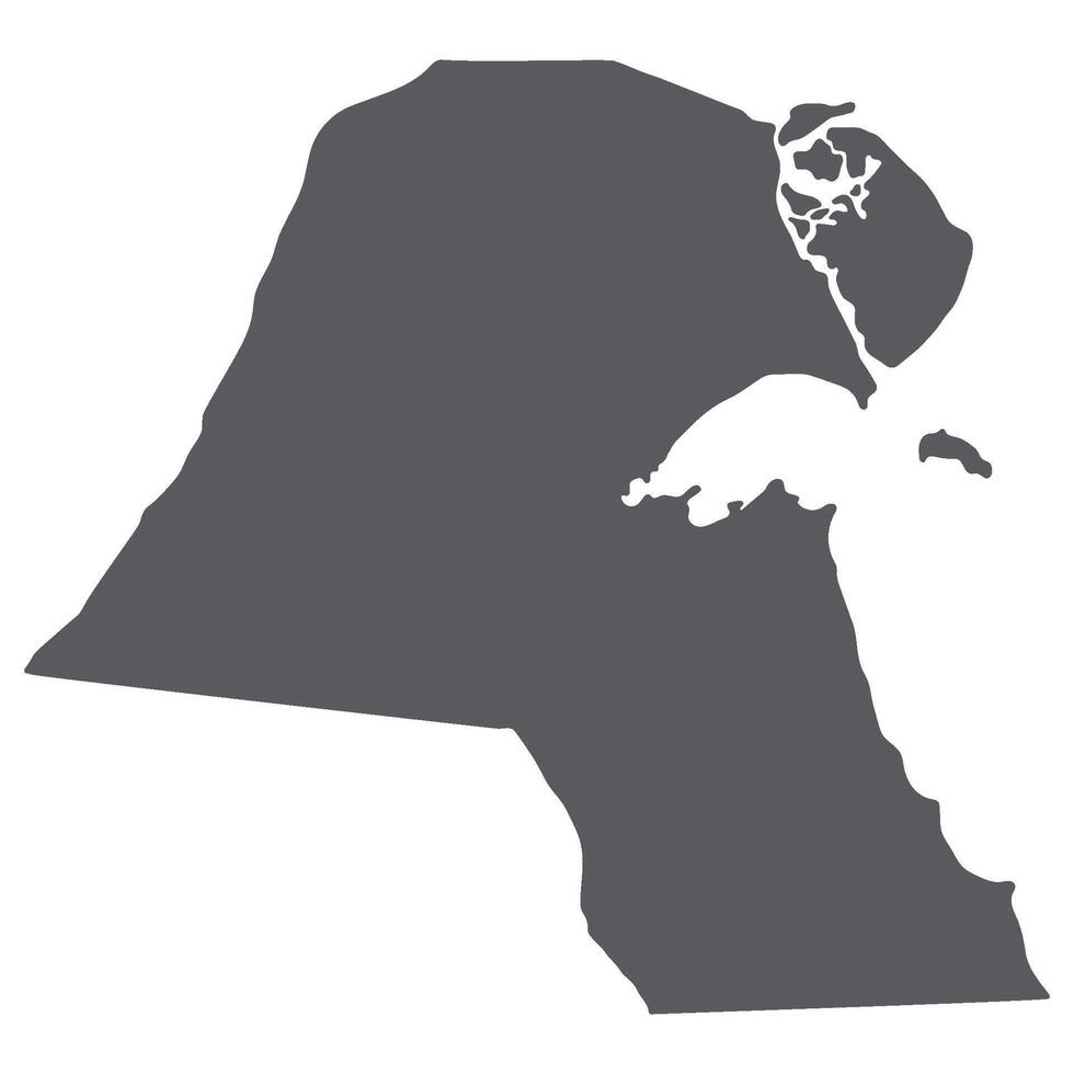 Kuwait map. Map of Kuwait in grey color vector