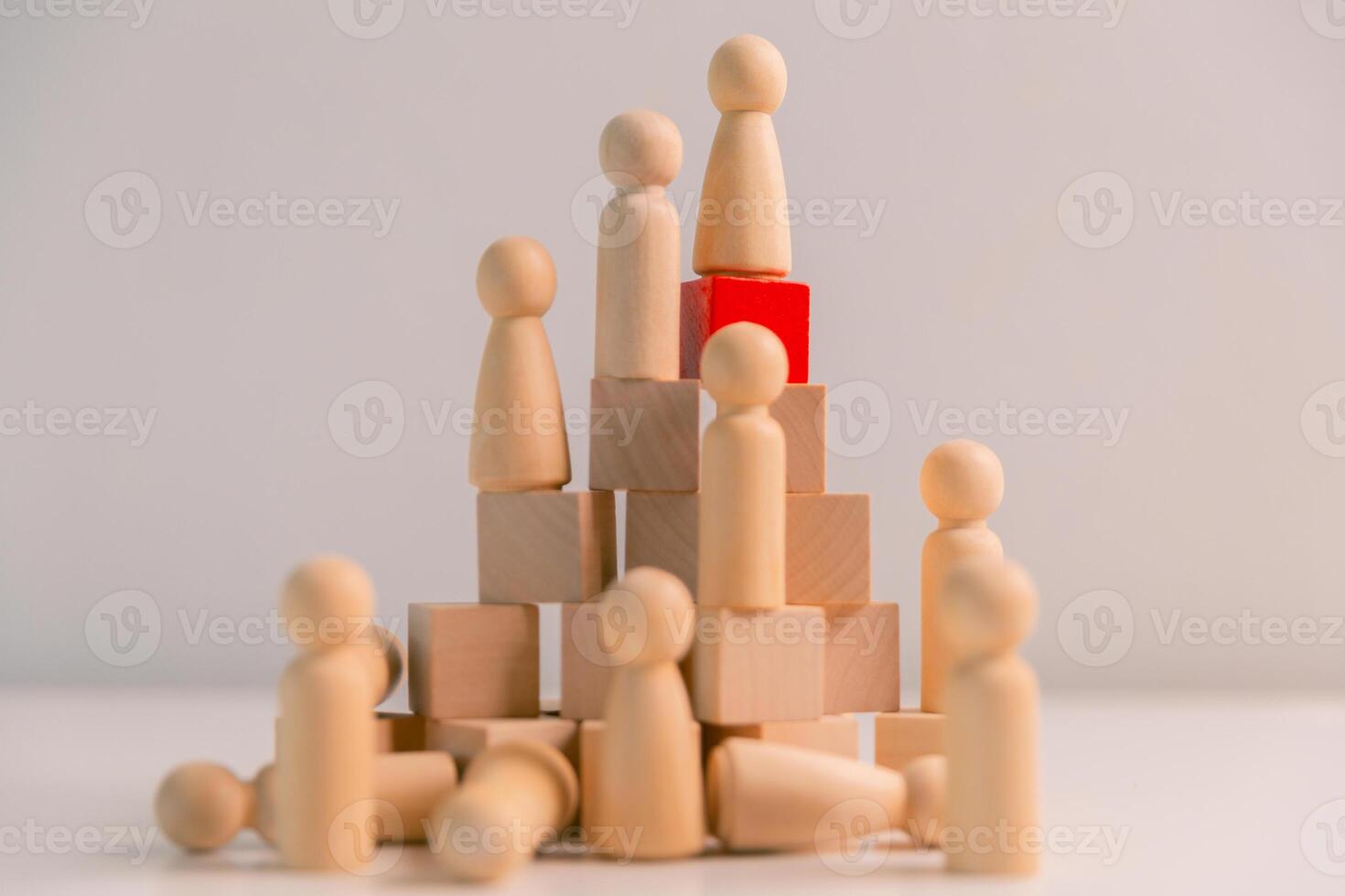 Successful manager demonstrates strong leadership by guiding group in right direction, inspiring them to follow innovative ideas and stay ahead of competition. influence, supervision, attitude. photo
