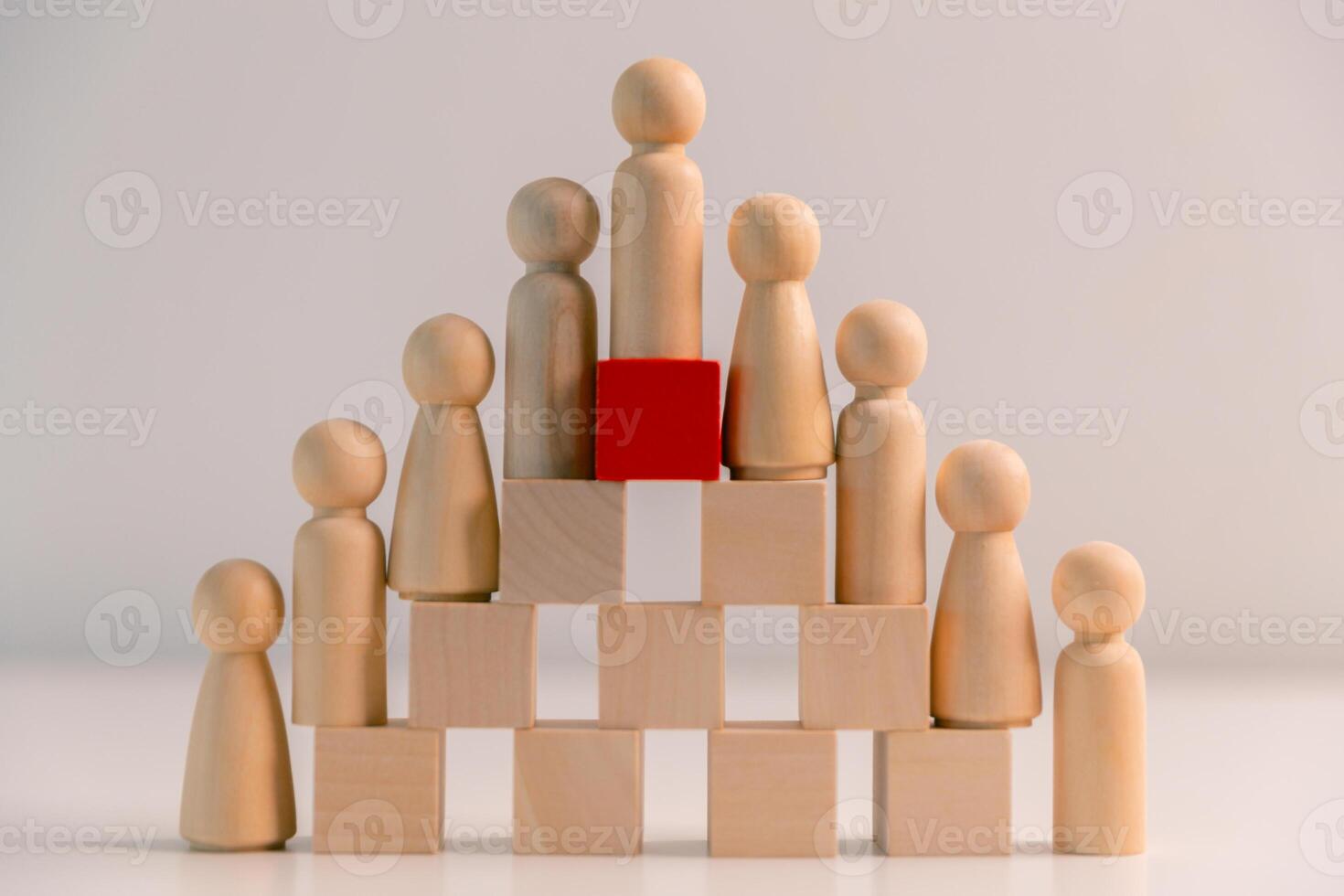 Successful manager demonstrates strong leadership by guiding group in right direction, inspiring them to follow innovative ideas and stay ahead of competition. influence, supervision, attitude. photo