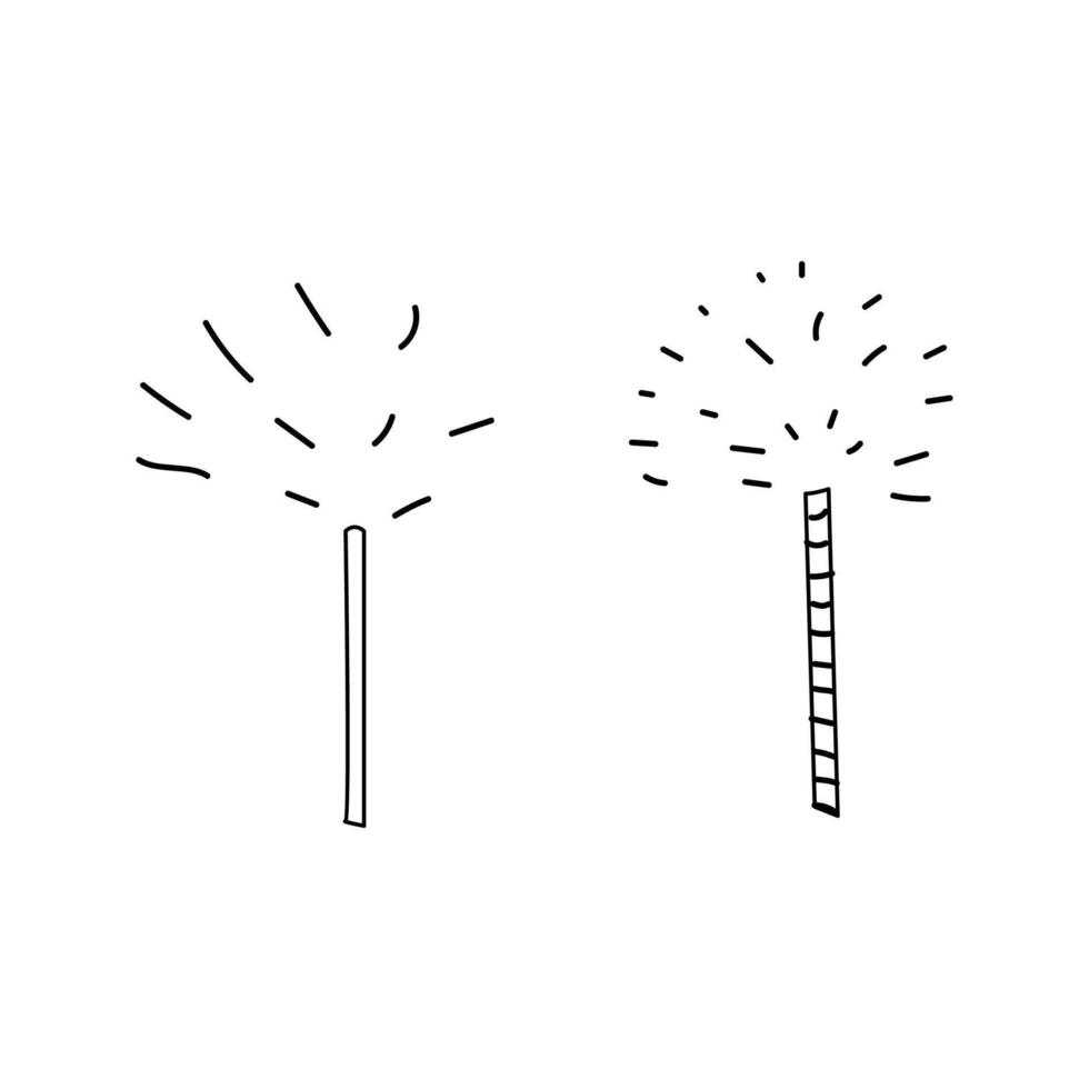 Doodle sparklers icons set isolated vector