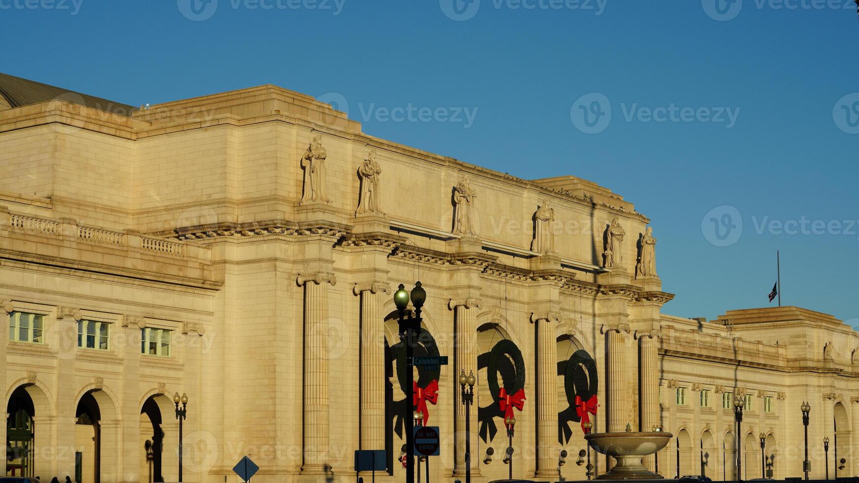 The Washington DC city view with the old architectures in autumn photo