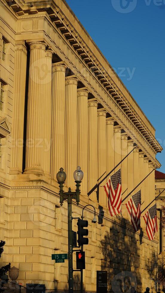 The Washington DC city view with the old architectures in autumn photo