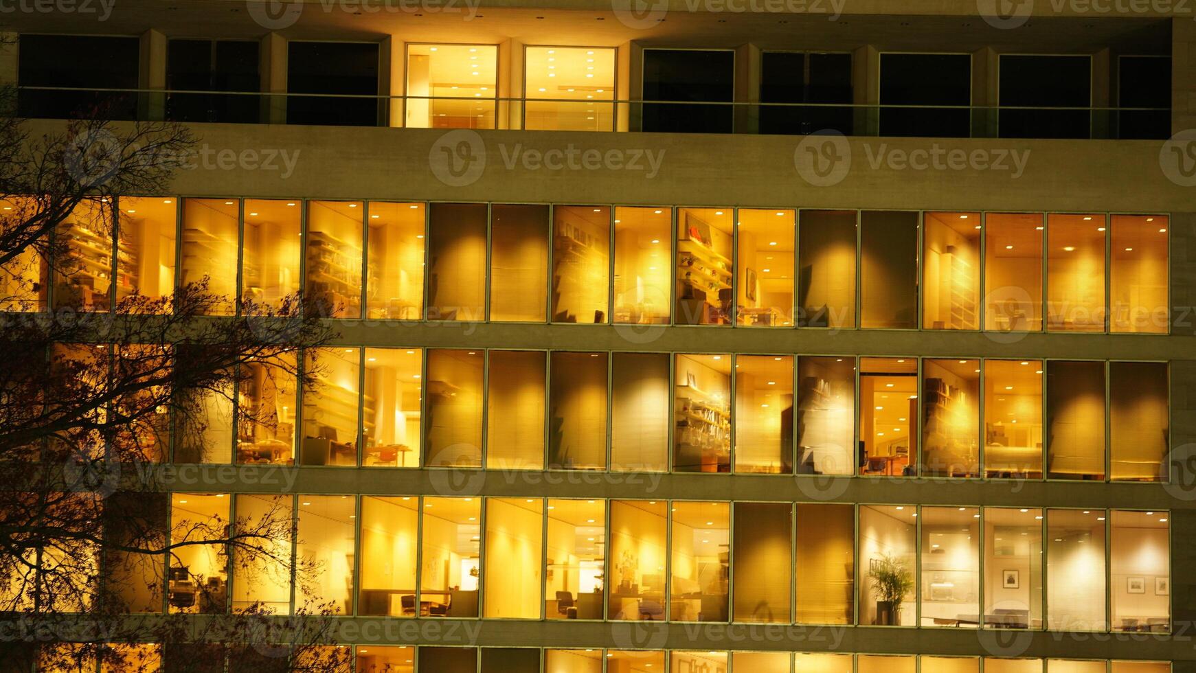 The museum night view with the lights on at night photo