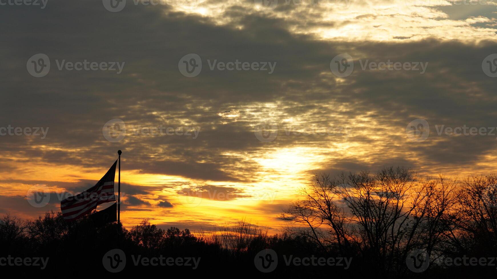 The beautiful sunset sky view with the colorful clouds as background photo