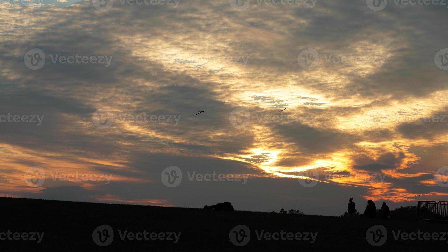 The beautiful sunset sky view with the colorful clouds as background photo