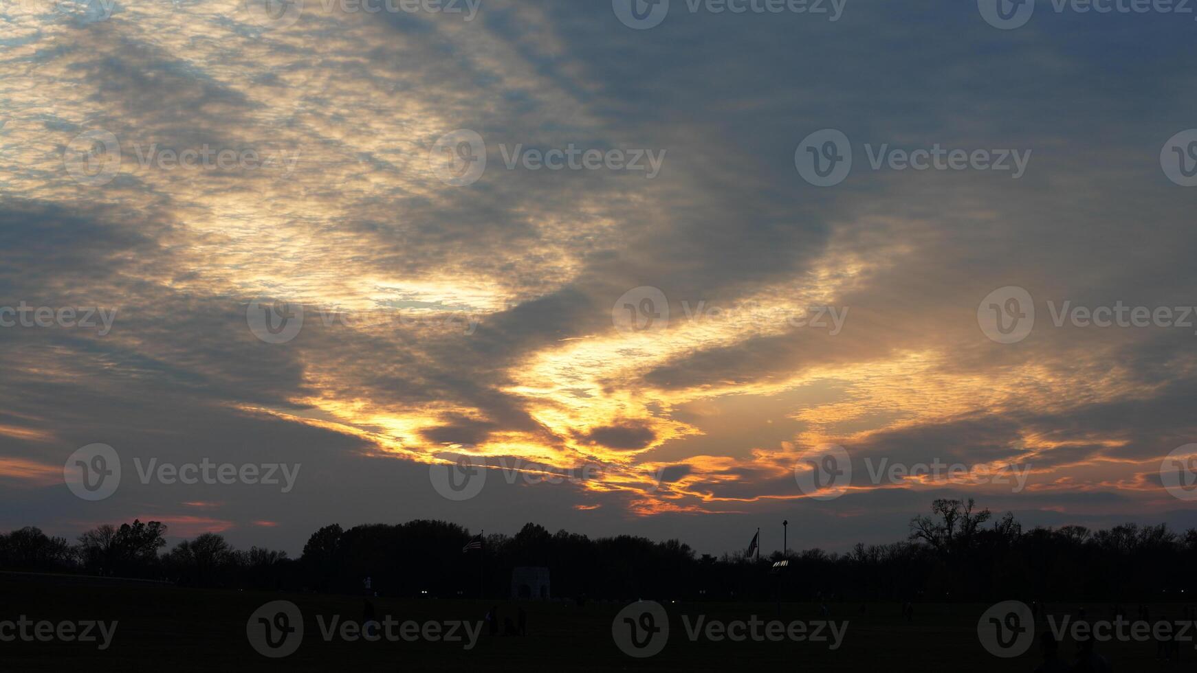 The beautiful sunset sky view with the colorful clouds as background photo