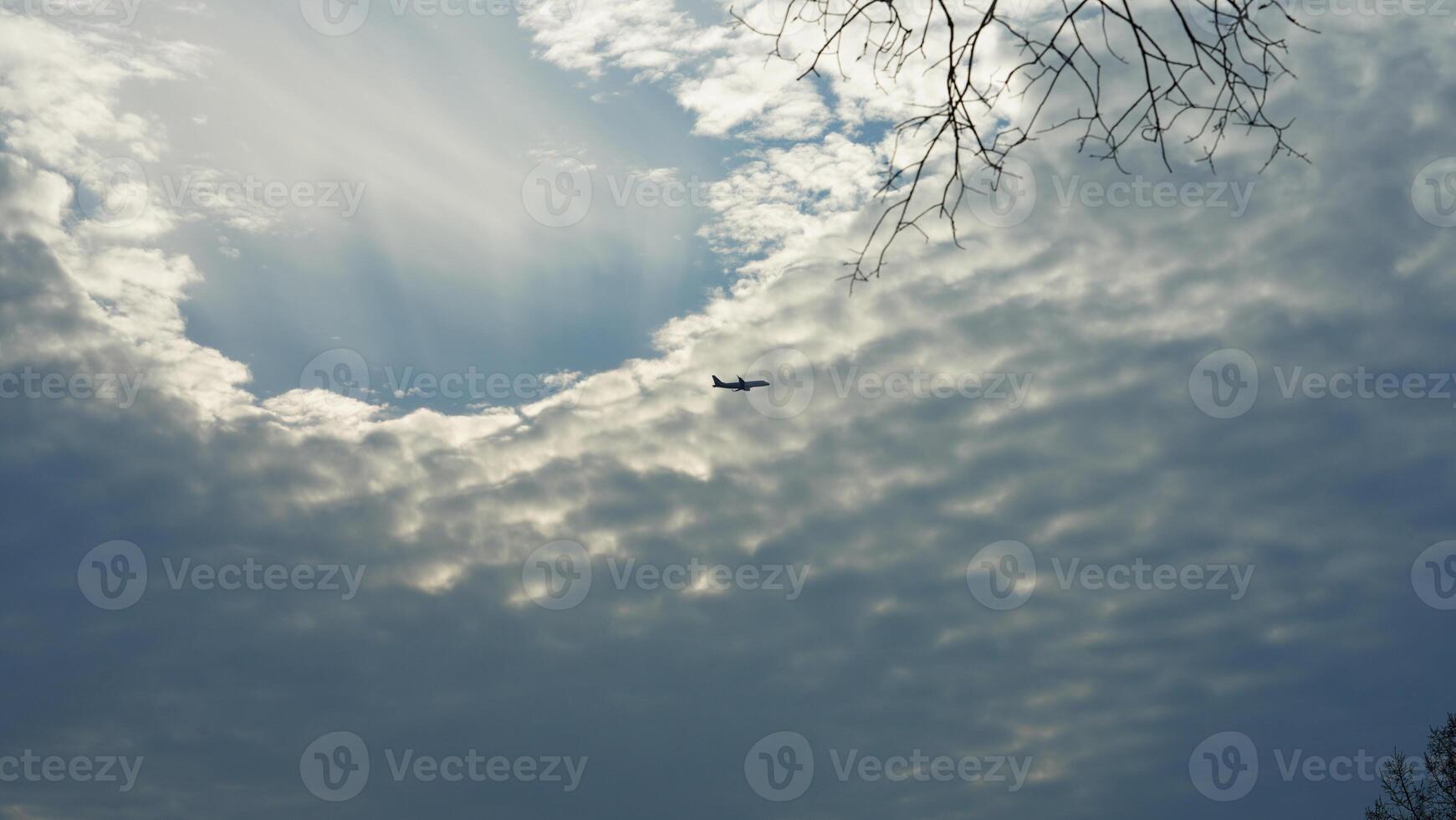 The beautiful sunset sky view with the colorful clouds as background photo