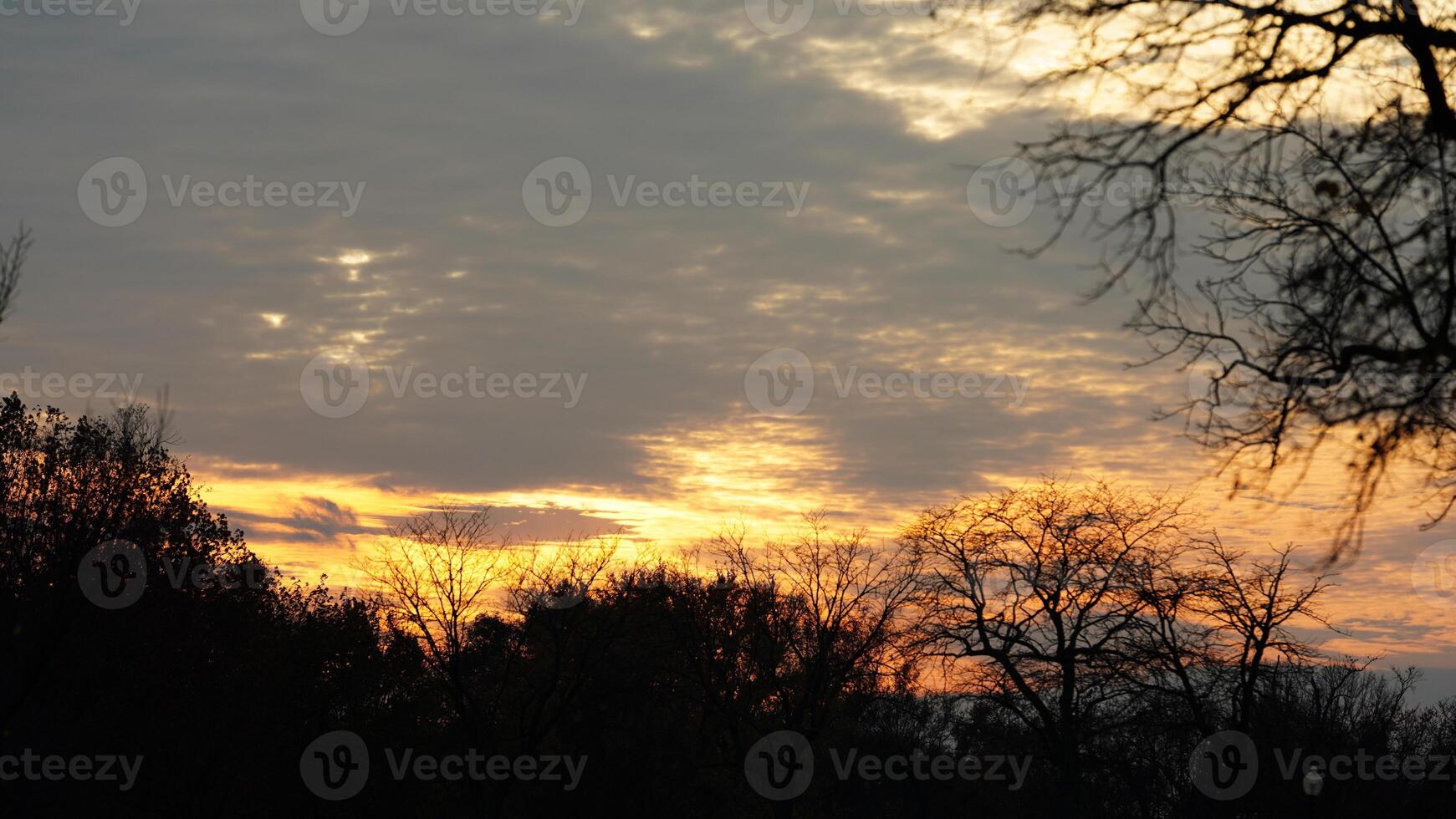 The beautiful sunset sky view with the colorful clouds as background photo