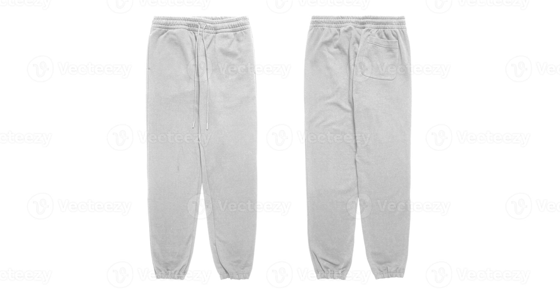 white sweatpants with drawstring and back pocket. photo