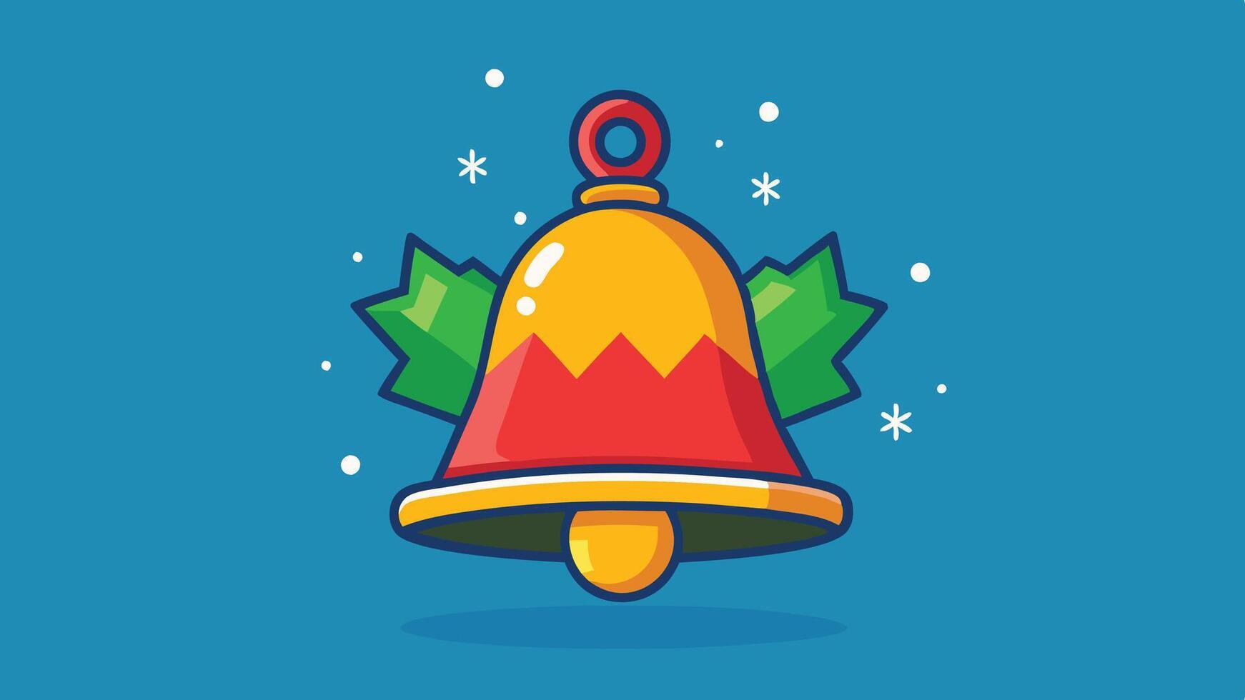 A colorful bell surrounded by vibrant leaves and stars, symbolizing celebration and joy in a festive atmosphere vector