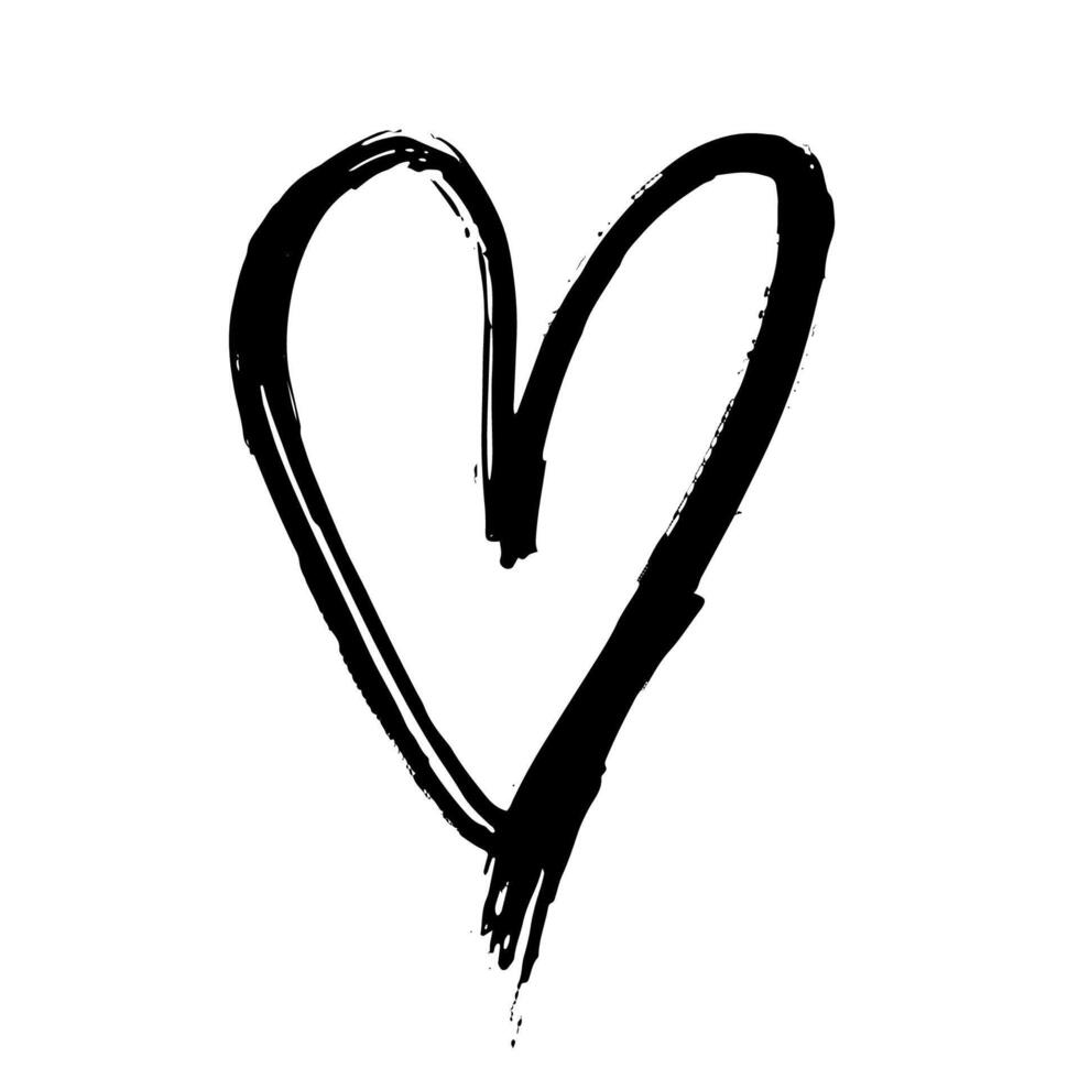 Hand Drawn Grunge Happy Valentune Day Print vector