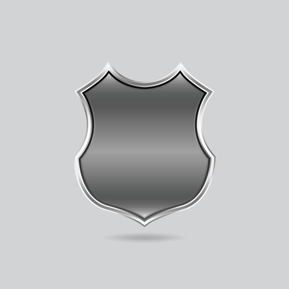 Metallic empty shield symbol or badge design or Security emblem logo vector