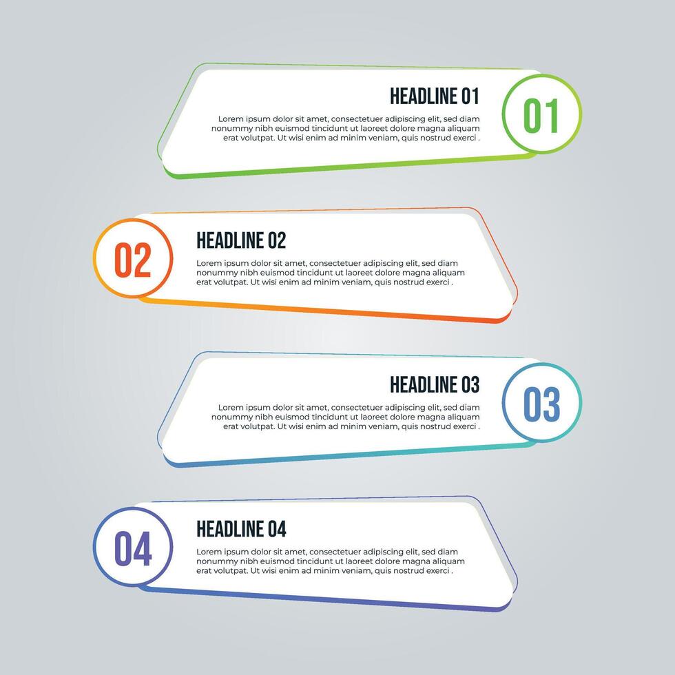 Flat table of contents infographic vector
