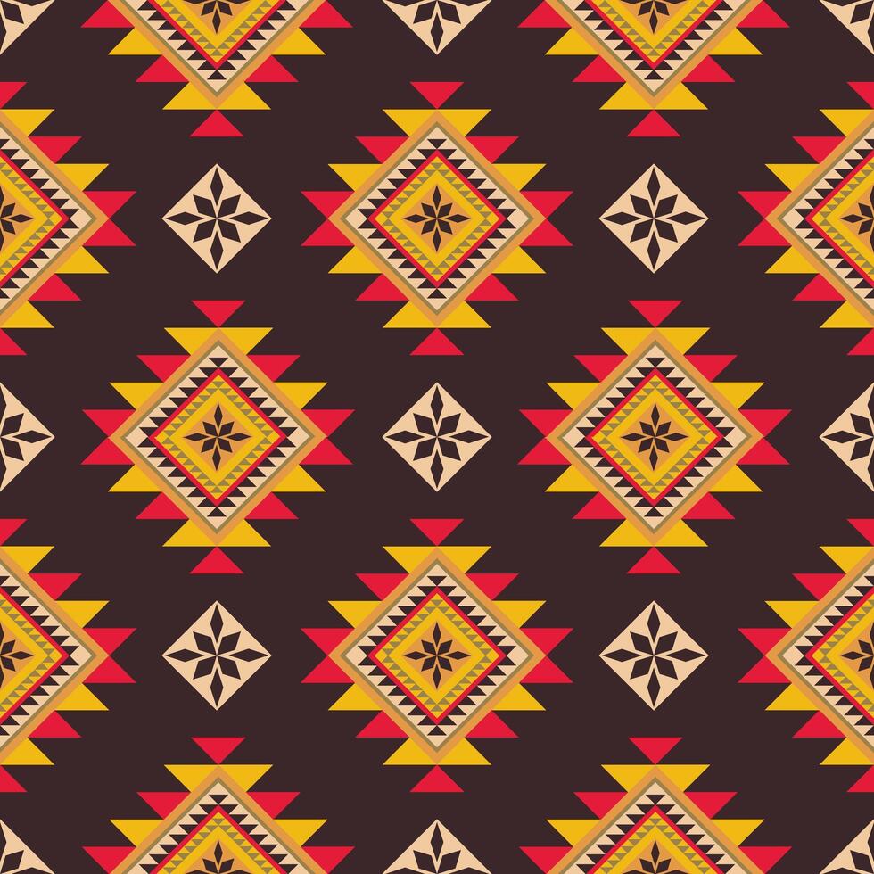 Navajo and Aztec inspired tribal design, seamless and ideal for luxurious home decor, wallpaper, and textile patterns. The earthy colors geometric motifs bring timeless elegance to modern spaces vector