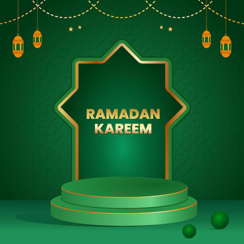 Islamic Day celebration empty square background Eid alFitr greeting Ramadan luxury poster vector