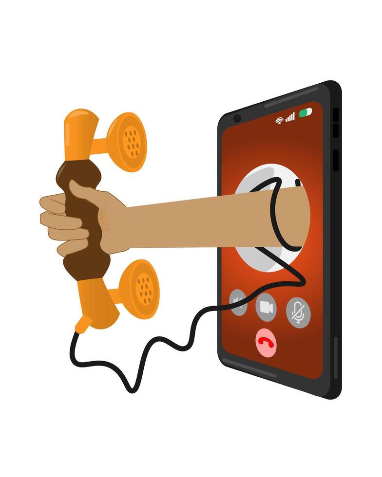 Creative retro phone and smartphone concept vector