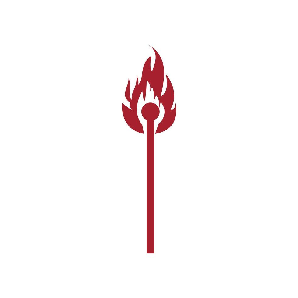 flame spark match stick icon logo design template vector