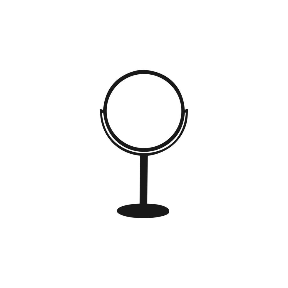Dressing Table Mirror Silhouette. Hand mirror silhouette . vector