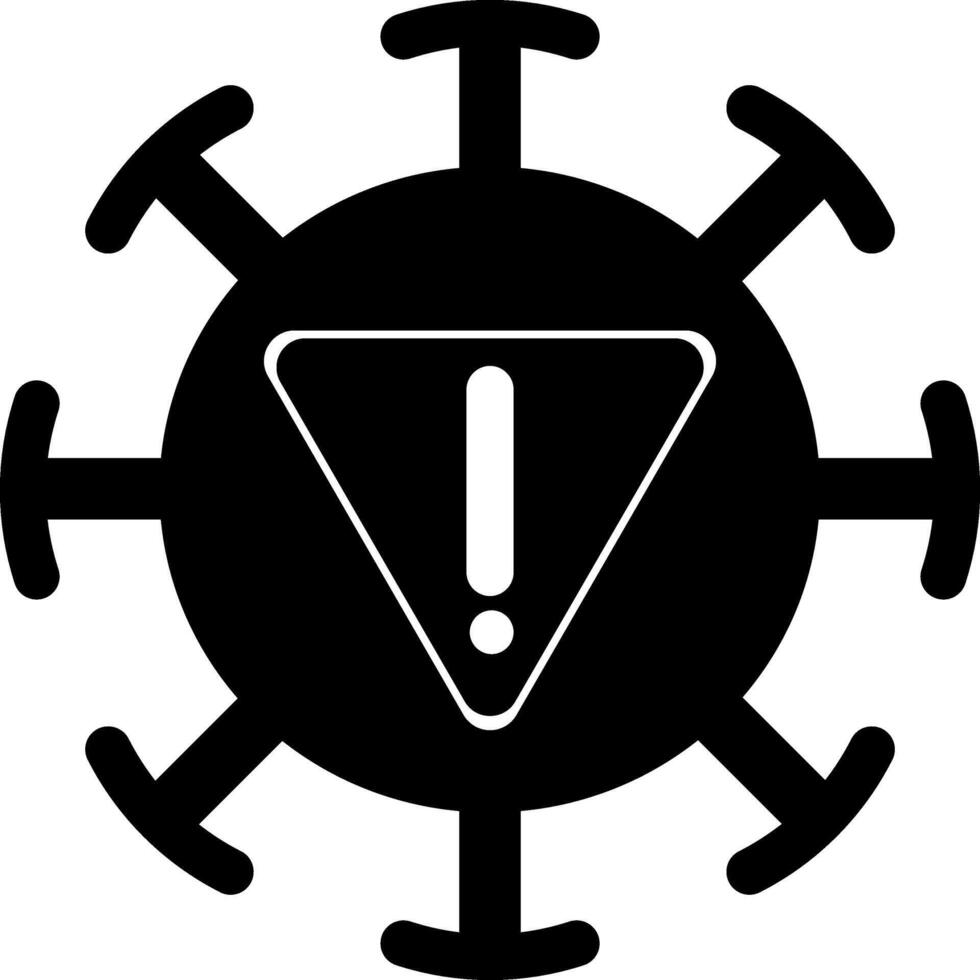 Warning symbol for a virus, indicating potential danger. vector