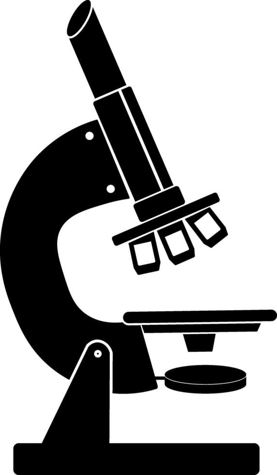 A black and white illustration of a microscope, emphasizing its essential role in scientific discovery. vector