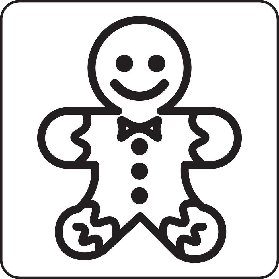 Outlined gingerbread man, a sweet and simple design element. vector