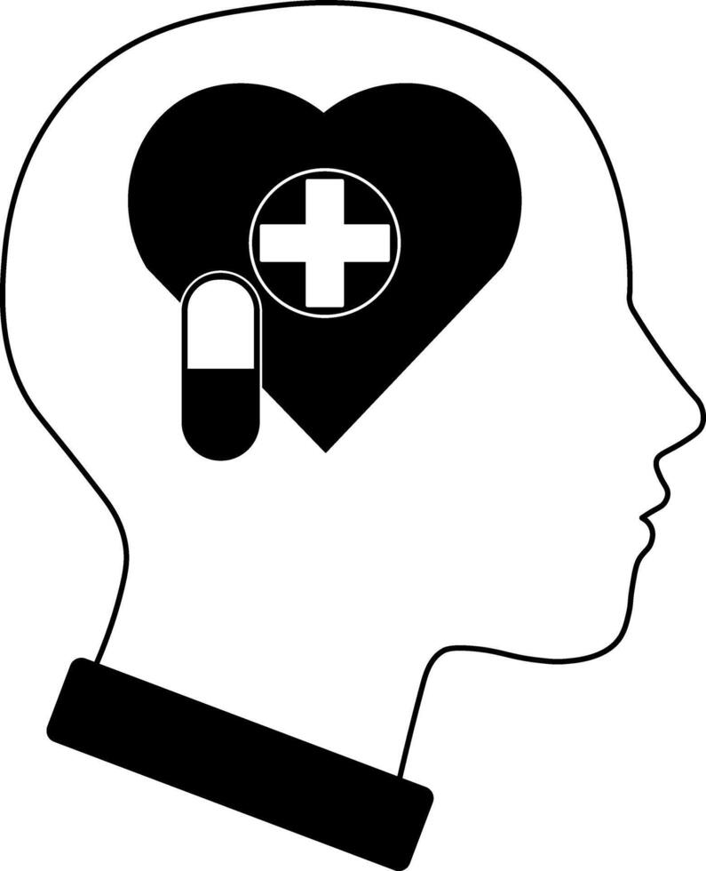 symbol, illustrating the concept of mental health treatment. vector