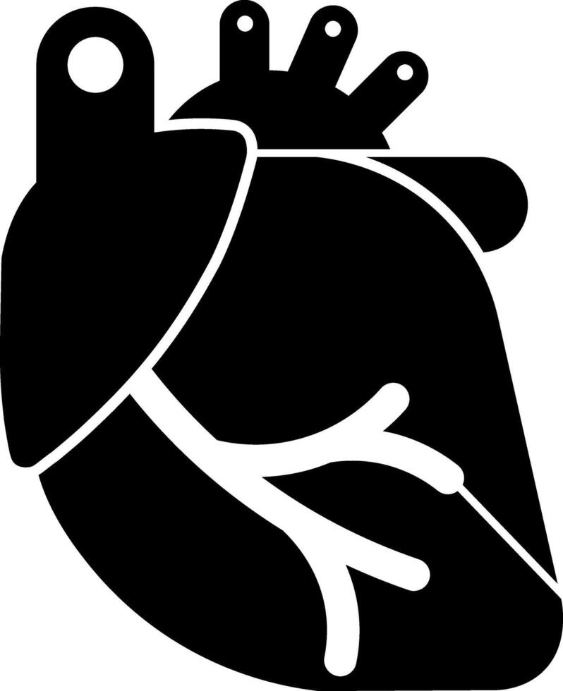 Simple graphic representation of the heart's anatomy. vector
