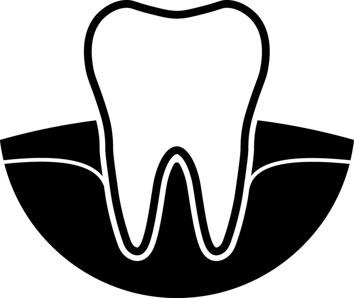 Illustrative diagram of a tooth and its surrounding gum. vector