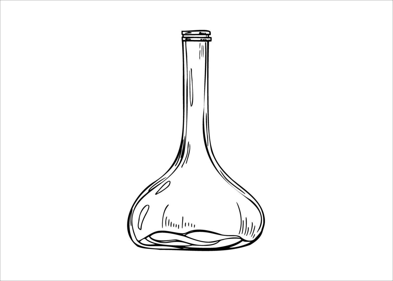 empty reed diffuser realistic isolated graphic sketch illustration painted by black inks. Spray bottle for essential organic perfume oil illustration. Template for decor, spa salon design vector