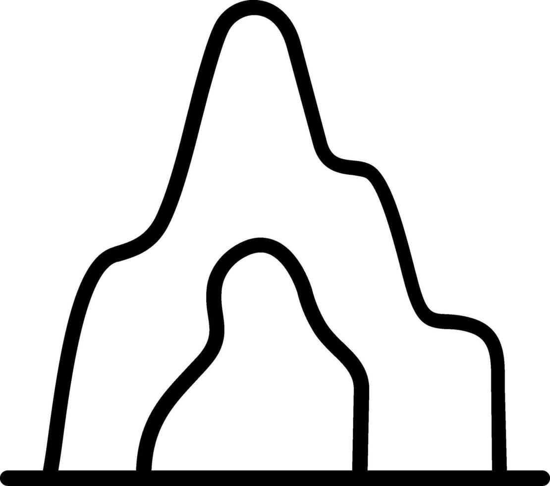 Cave Line Icon Design vector