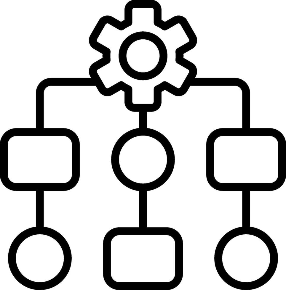 Algorithm Line Icon Design vector
