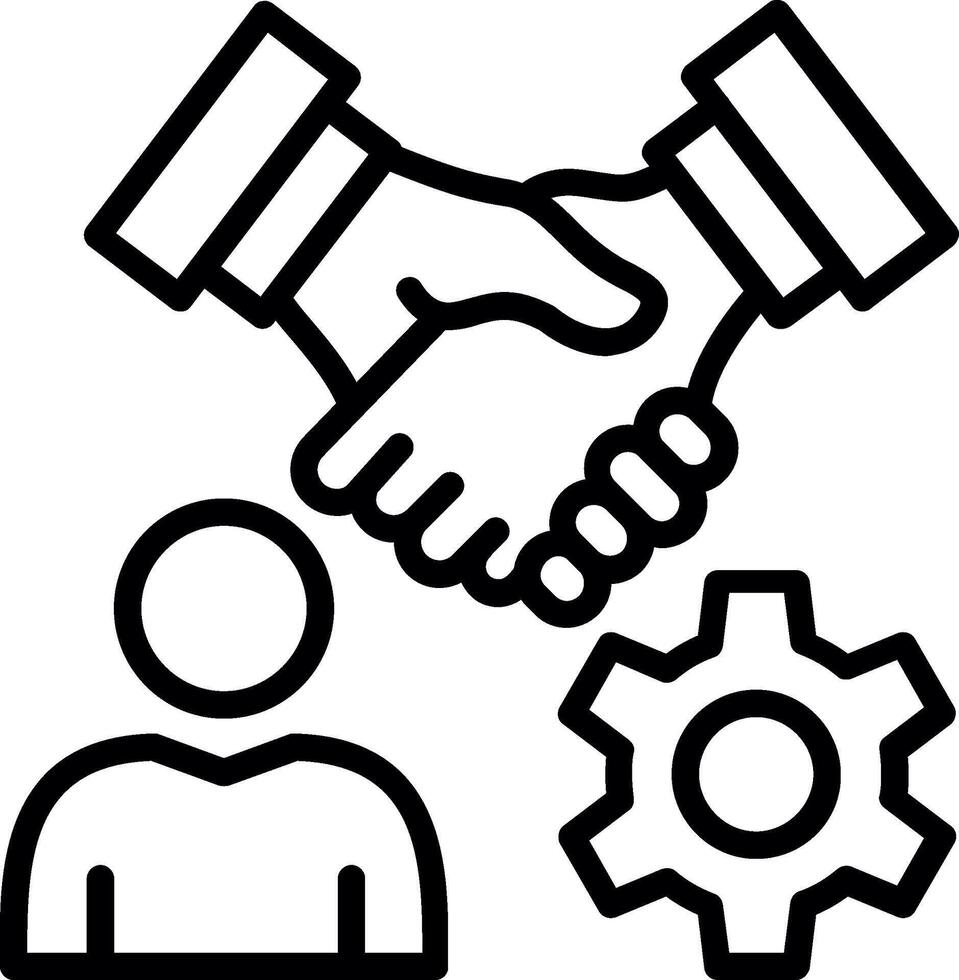 Collaboration Line Icon Design vector