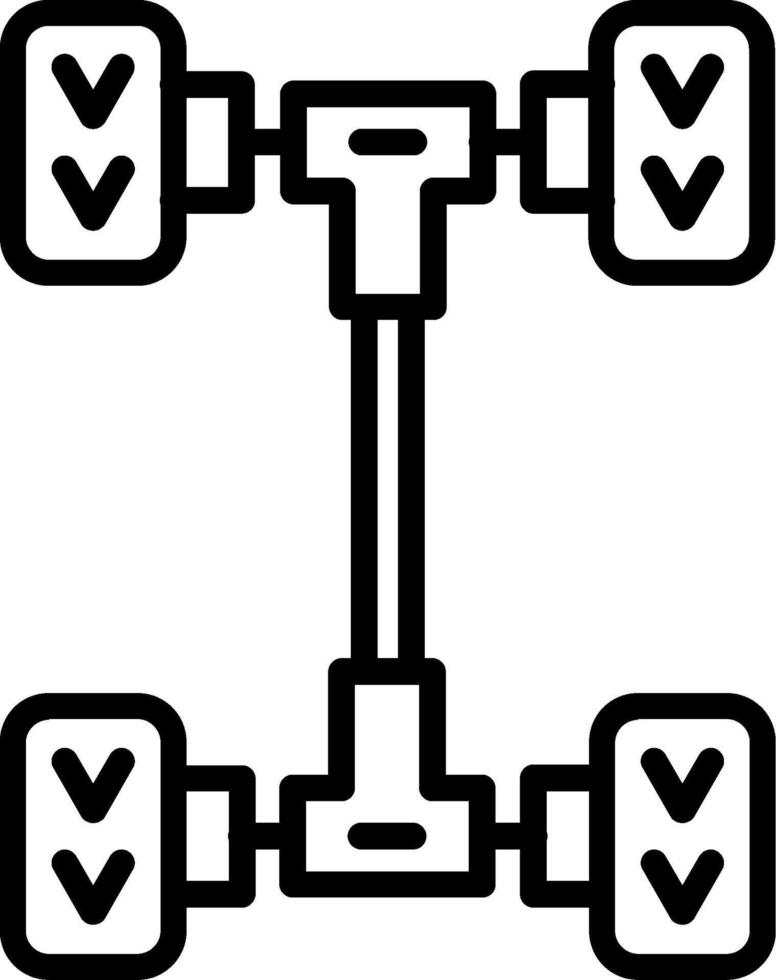 Drivetrain Line Icon Design vector