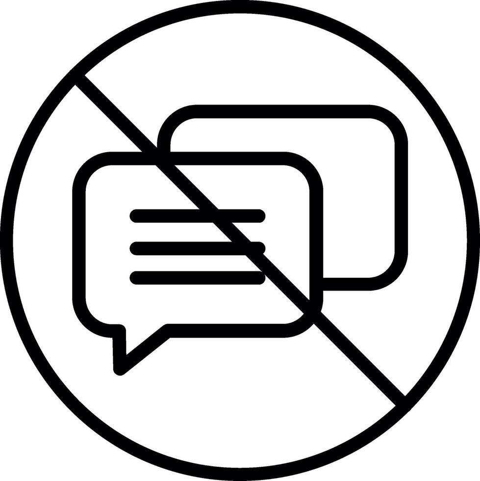 No Chat Line Icon Design vector
