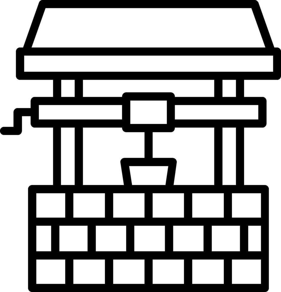 Water Well Line Icon Design vector