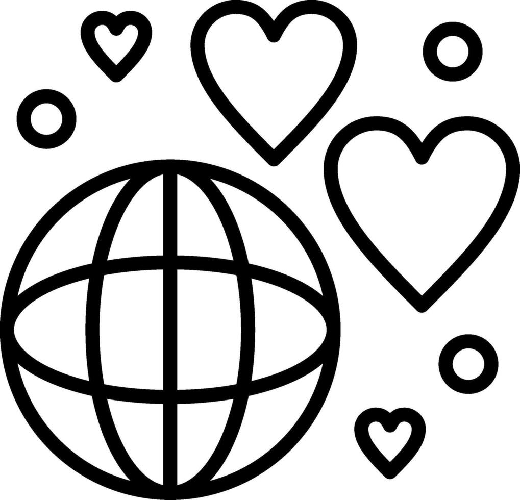 World Line Icon Design vector