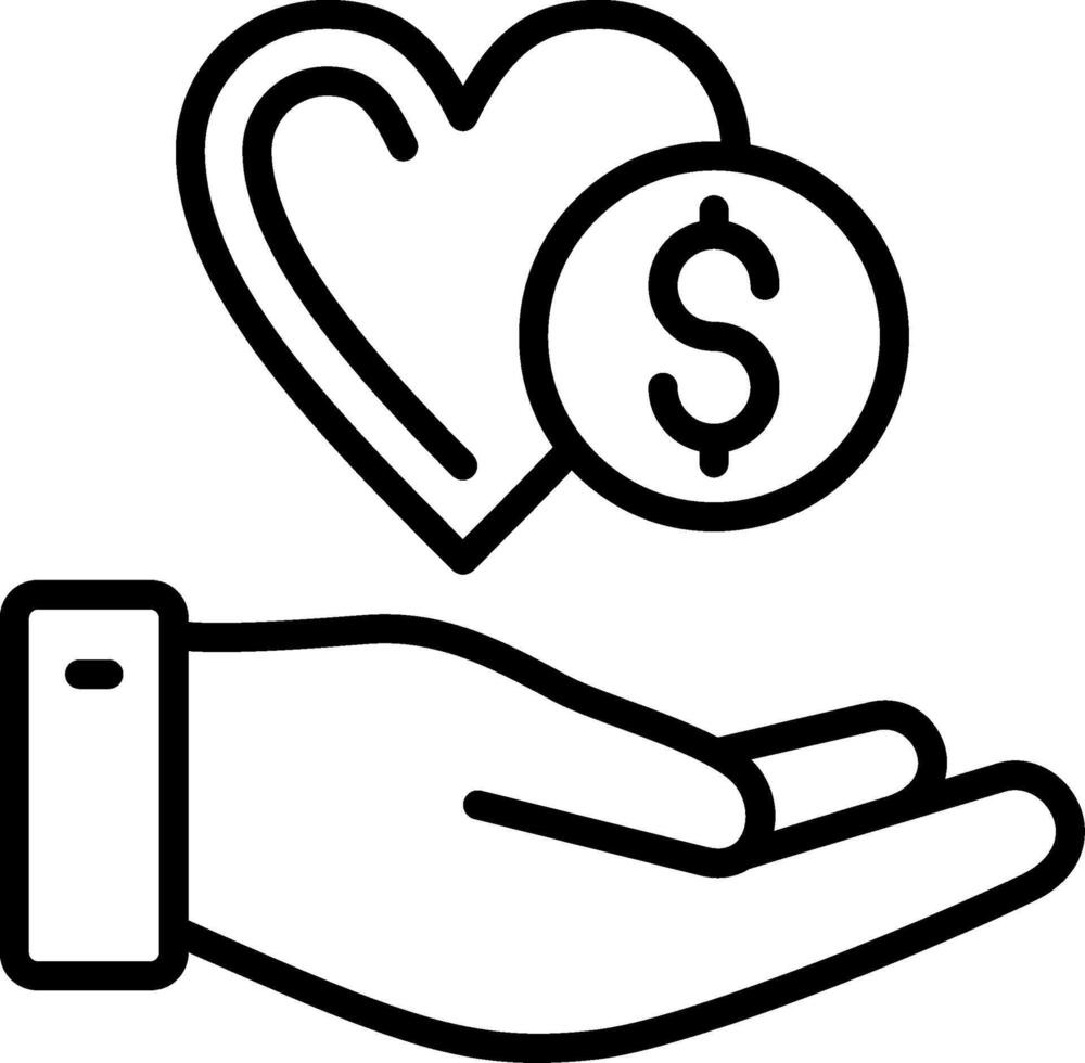 Charity Line Icon Design vector