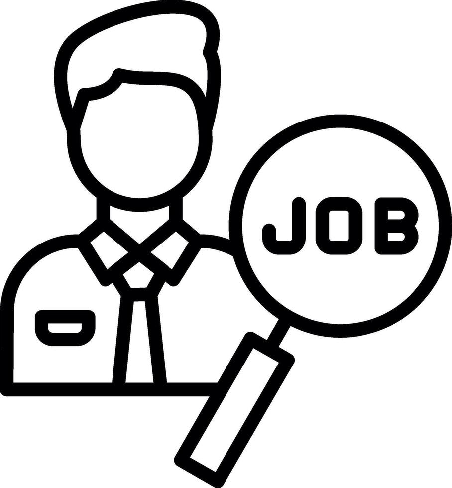 Job Search Line Icon Design vector