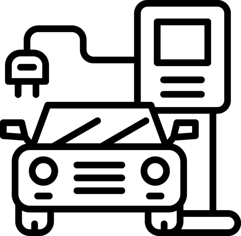 Recharge Line Icon Design vector