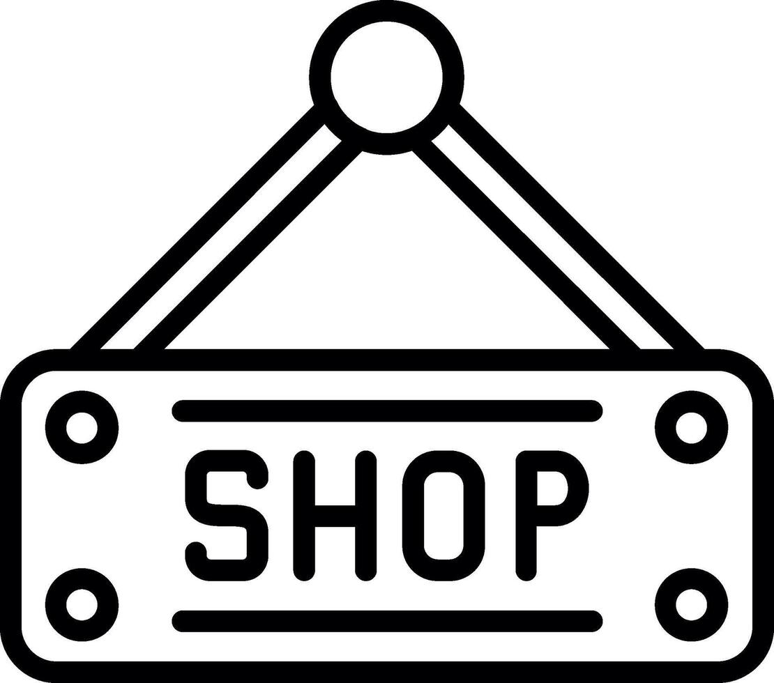 Shop Sign Line Icon Design vector