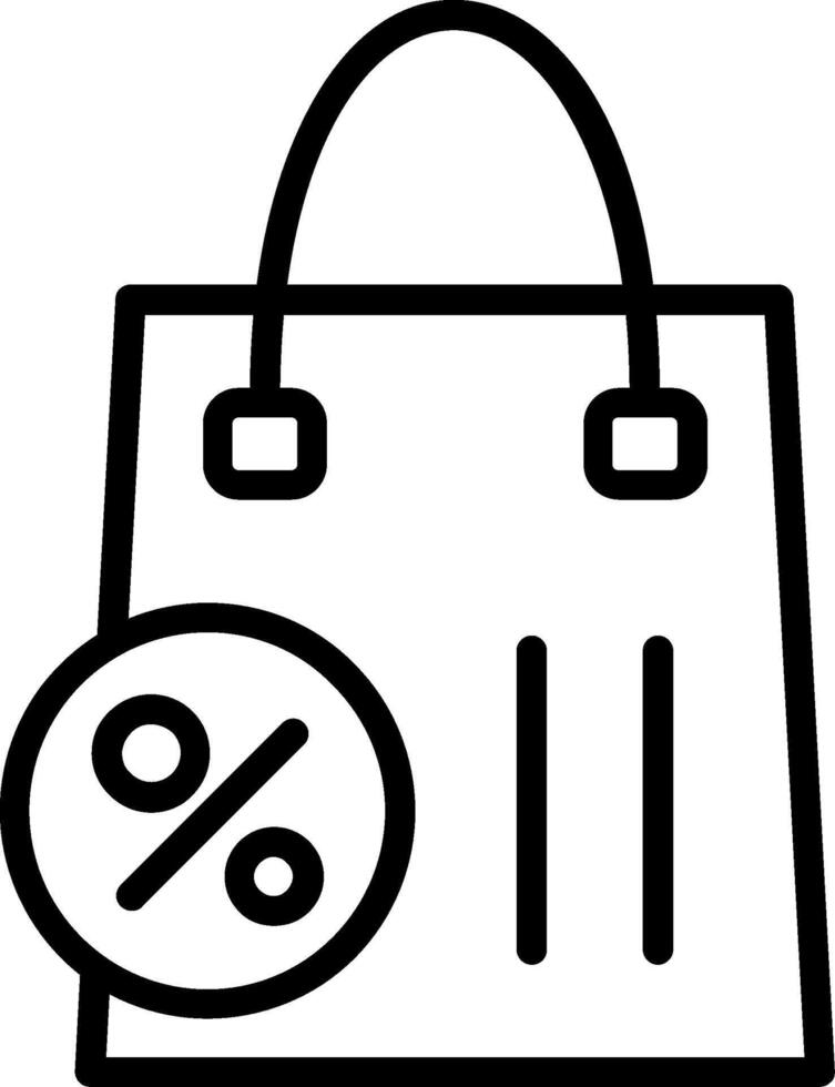 Discount Bag Line Icon Design vector