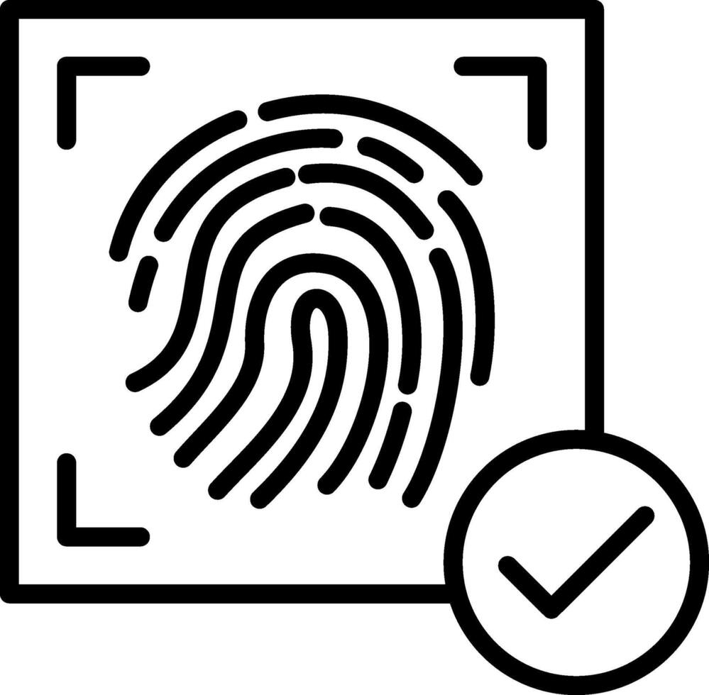 Biometric Recognition Line Icon Design vector