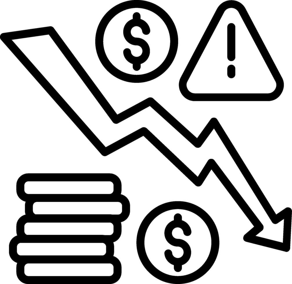Financial Crisis Line Icon Design vector